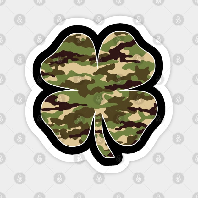 Vintage Camouflage Irish Shamrock Lucky Four-leaf Clover St Patrick's Day Sticker by wonderws